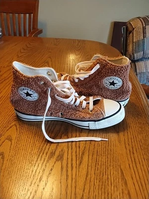 Converse Shoes Women 8.5 Chuck Taylor All Star Fur High-Top 170016C  Ginger Rose - Image 1 of 4