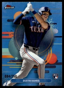 2025 Topps Finest Sky Blue Refractor Dustin Harris Rookie /250 #127 C05 - Picture 1 of 2