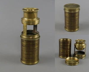 Antique Victorian Brass Pocket Travel Seed Insect Live Cage Microscope 6cm - Picture 1 of 16