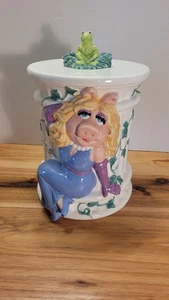 Miss Piggy The Muppet Show Jim Henson Glazed Ceramic Canister Cookie Jar - Picture 1 of 14