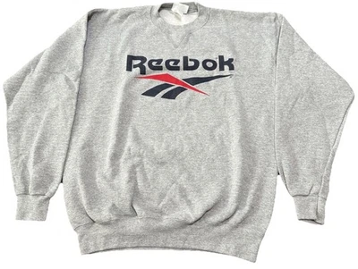 Sudadera Reebok L Gris Vintage Athleisure Informal Deporte Exterior Salón Foto 1 de 4