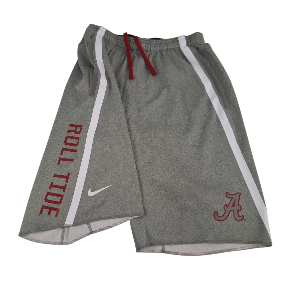Nike Alabama Crimson Tide Therma-Fit Mens Medium Gray Shorts Roll Tide Spellout - Image 1 of 4