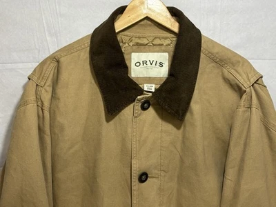 Chaqueta Orvis Lona Granero Tareas Abrigo Edredón Forrado Hombres 2XL Tostado Pana Cuello XXL Foto 1 de 4
