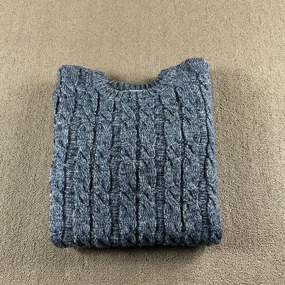 Suéter SuperDry Mezcla Acrílico Cuello Redondo Cable Azul Mármol Talla Grande *Leer* Foto 1 de 4