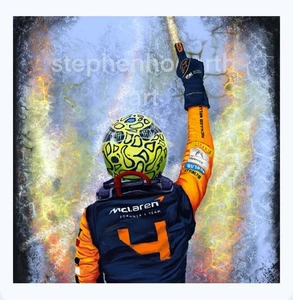 Original Portrait Painting Artwork Lando Norris Mclaren F1 Limited Edition - Picture 1 of 4