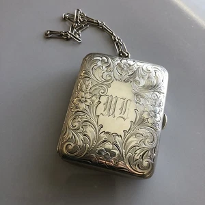 Antike Geldbörse massiv 925 Sterling Silber Firma Webster 100g - Bild 1 von 18