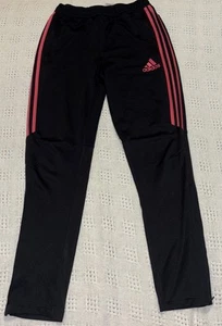 Adidas Athletic Pull On Track Tech Pants Climacool Girls L 13-14 Pink Black - Picture 1 of 9