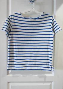 Old Navy T-Shirt 100% Baumwolle blau weiß gestreift Kurzarm Rundhals Gr. M - Bild 1 von 11