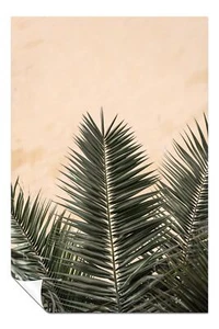 Póster artístico de hojas de palma y pared beige arte de pared decoración del hogar - Imagen 1 de 4