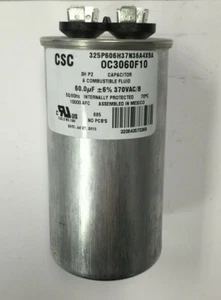 CONDENSATORE FUNZIONAMENTO BALDOR OC3060F10SP 60uf PER BALDOR MODELLO L1430T SPEC 36F017T077 - Foto 1 di 2