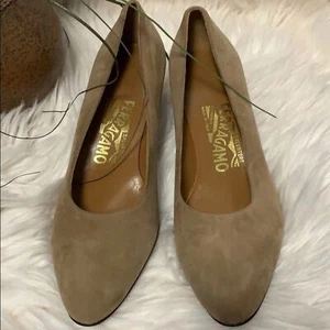 SALVATORE FERRAGAMO FIRENZE PELLE SCAMOSCIATA MARRONE CHIARO S… - Foto 1 di 7