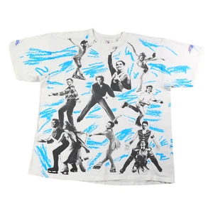 Vintage Eiskunstlauf Hemd Herren XL All Over Print 90er Tonya Harding Kerrigan - Bild 1 von 14