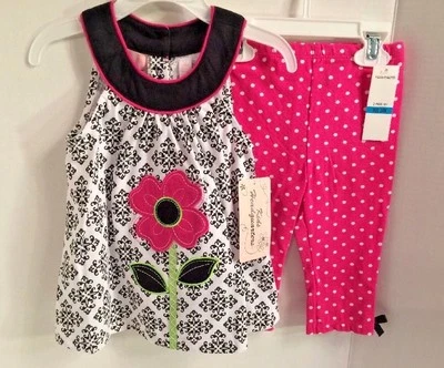 Kids Headquarters 2 Pc Outfit Sleeveless Top Crop Pants Girls Sz 24 M $34 - Image 1 of 4