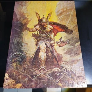 Vtg COMPLETED DARK KINGDOM Fantastic Art FRANK FRAZETTA Crusader 1976 Puzzle 551 - Picture 1 of 10
