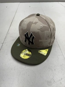 New era 59 Fifty New York Mets Tan Camo Armed Forces Fitted Hat Mens Size 7 1/4 - Picture 1 of 7