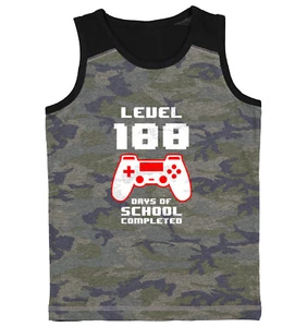 Level 100 Days Of School Completed - Student Gamer Youth Contrast Tank Top - Picture 1 of 7