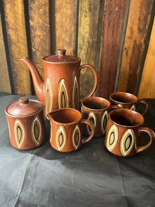 Retro Coffee Set-6 Piece Vintage Japanese Mid-Century Modern-Heirloom pattern - Picture 1 of 9
