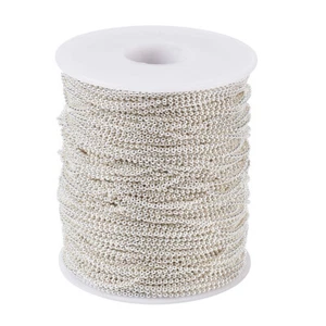 100m Eisen Kugel Perlenketten Silber 1,5mm Schmuck Metallkette Halskette basteln - Bild 1 von 6