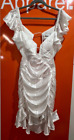 ASOS Open Back Mini Dress, Ivory / Sheen, Size 12, RRP £50, B89