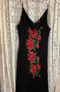 Vestido largo sin mangas con estampado de rosas American Angel 2X - Imagen 1 de 12