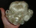 old antique DOLL WIG Short Curly Blond Hair Piece w Bangs vintage curls sz 8 