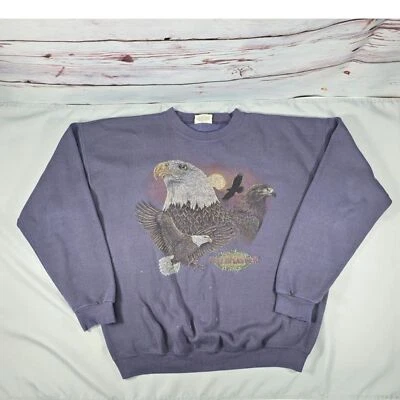 Sudadera Gráfica Vintage Fieldmaster Envejecida Cuello Redondo Águila Calva Años 90 XL Foto 1 de 4
