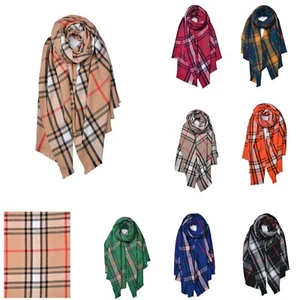 Klassischer karierter Winterschal Unisex Kaschmirmischung - Bild 1 von 8