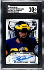 2023 Leaf Metal LUKE SCHOONMAKER Auto White Crystal Cowboys Michigan SGC10 1/1