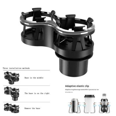 Soporte de vaso elástico universal para bebida con marco de doble vidrio para automóvil ajuste de base Foto 1 de 4