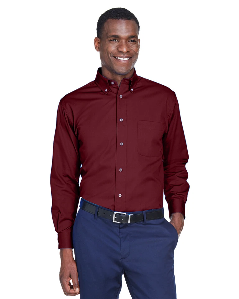 Camisa Harriton Para Hombres Mezcla Fácil Mangas Largas Sarga con Liberación de Manchas M500 XS-6XL Foto 1 de 1