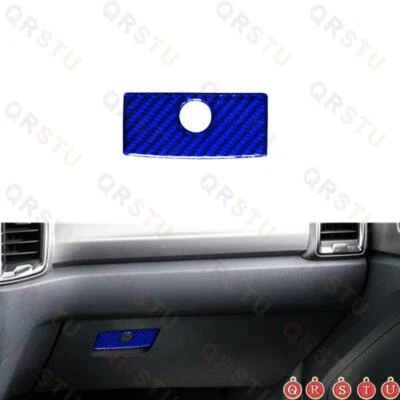 Blue Carbon Fiber Co-pilot Glove Box Switch Cover Trim For Ford Ranger 2019-2022 - Изображение 1 из 4