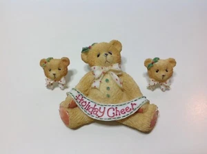 Grandma's Jewelry ~ Vintage Christmas Pin Brooch Bear 2" and Pierced Earrings - Picture 1 of 2