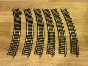 Vintage 1976 Rivarossi model train curved track 6 pieces Gauge HO - Picture 1 of 5