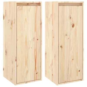 Hängeschrank Wandschränke 2 Stk. 30x30x80 Cm Massivholz Kiefer Schränkchen - Bild 1 von 11