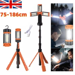 Adjustable LED Flood Lights Tripod Stand Camp Work Site Emergency Lamp 75-186CM - Picture 1 of 20
