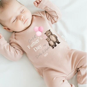 Chaleco Globo Rosa Personalizado Osos Primer Día del Padre Babygrow Niñas Hija - Imagen 1 de 16