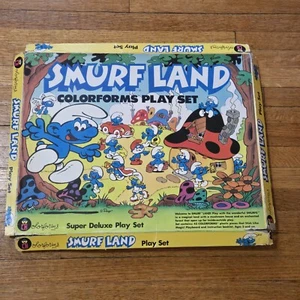 Vintage Smurf Land Colorforms Super Deluxe Play Set 1981 - Picture 1 of 7