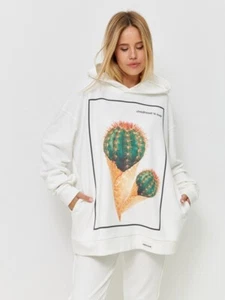 Sweatshirt Hoodies Casual Print Long Sleeve Pullover Cotton Hoodie Streetwear - Picture 1 of 6