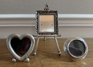 BRIGHTON JEWELRY PICTURE EASEL FRAMES SILVER TONE LOT OF 3 - Picture 1 of 12