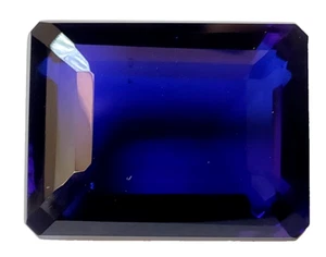 AAA+ 75.8 Ct. Large Blue Ceylon Sapphire Emerald Cut Loose Gemstone Gift 4 Women - Picture 1 of 6
