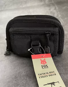 Fox Tactical belt Utility Pouch Military Zip Pockets Compartments Black 56-291 - Picture 1 of 9