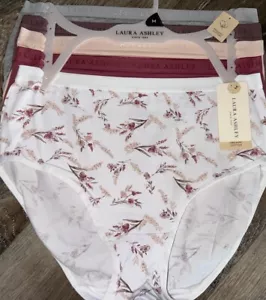 Laura Ashley Womens Brief Underwear Panties 5-Pair Organic Cotton Blend (B) ~ M - Picture 1 of 6