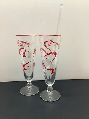 Libbey 1953 juego de 2 cervezas alrededor del mundo Pilsners con varilla de agitación 8,5”T Foto 1 de 4