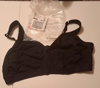 Comfort Choice Size 48 DD Black Wireless Adjustable Strap Bra - Image 1 of 4