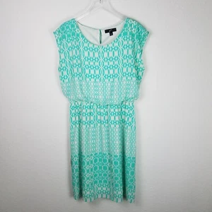 GNW Green Dress Sz XL Sleeveless Belted Lined Blouson Knee Length Summer Spring - Picture 1 of 10