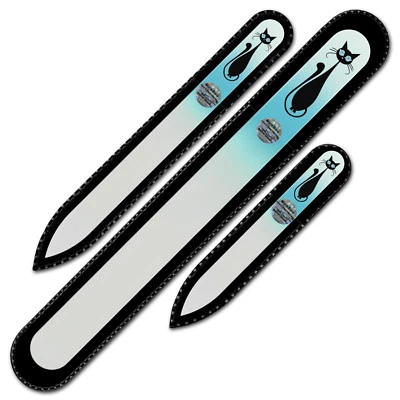 Mont Bleu Gift Set of 3 Crystal Nail Files “Kitty № 4” - Best Glass Nail Files - Image 1 of 4