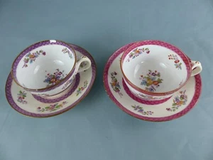 STAFFORDSHIRE lot de 2 tasses + sous-tasse à thé en porcelaine - Imagen 1 de 7