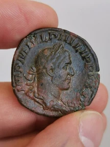 Philippe 1er Sesterce Rome 247 Portrait! RIC 150 - Imagen 1 de 2