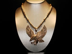 Amazing Huge Vintage Sterling Silver Necklace "EAGLE".925 (20"-Long) 88gr. - Picture 1 of 12