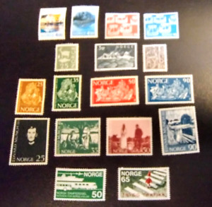 Norway Postal Stamp Lot of 17. Scott's 420...1093. MH to MNH. sal's stamp store.